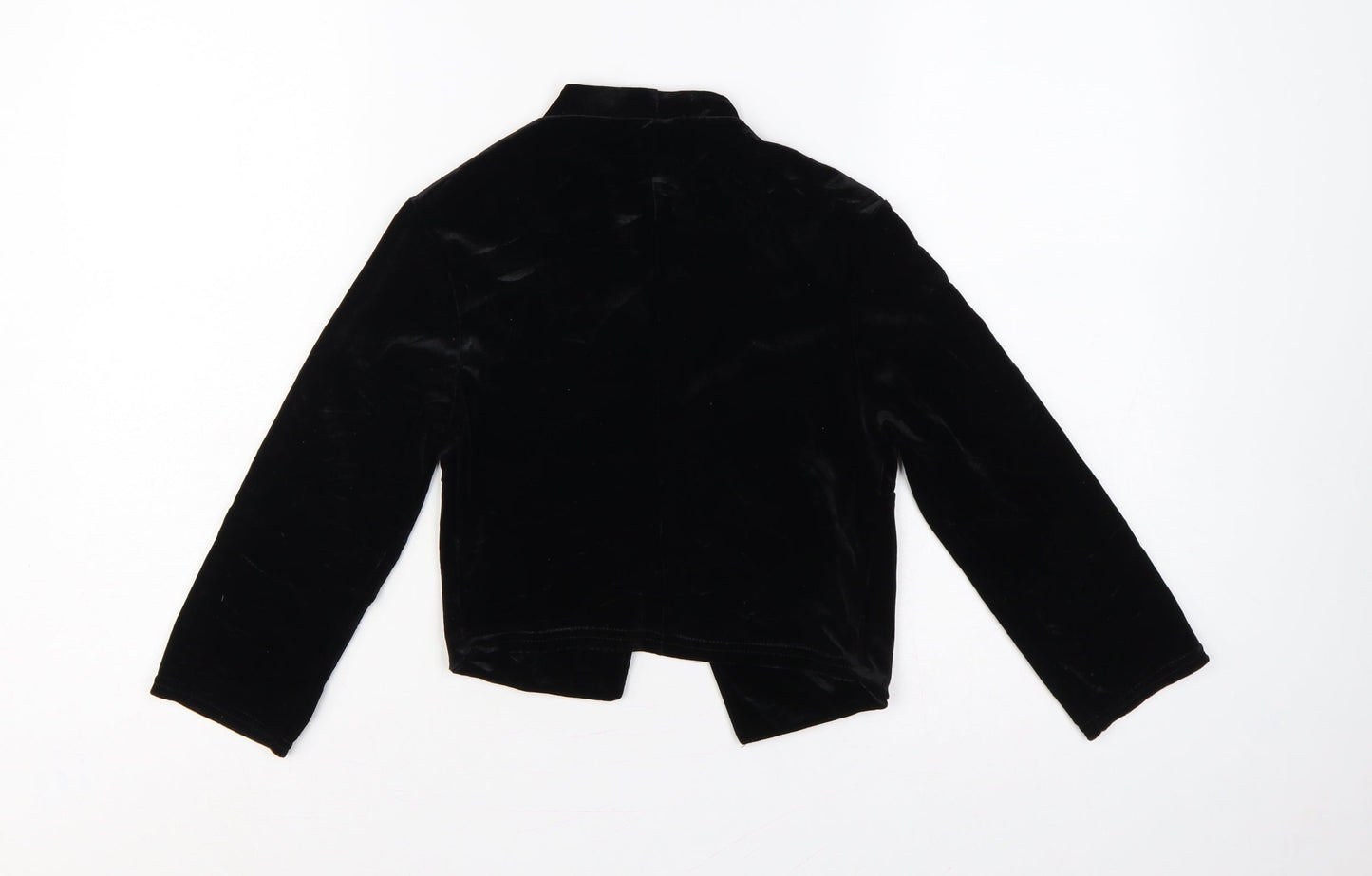 Quiz Women Black UK 8 Velvet Open Front Kimono Bell Sleeve Blouse