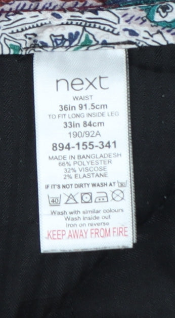 Next Men’s Grey Check Tapered Trousers 36in Waist Long 33in Leg