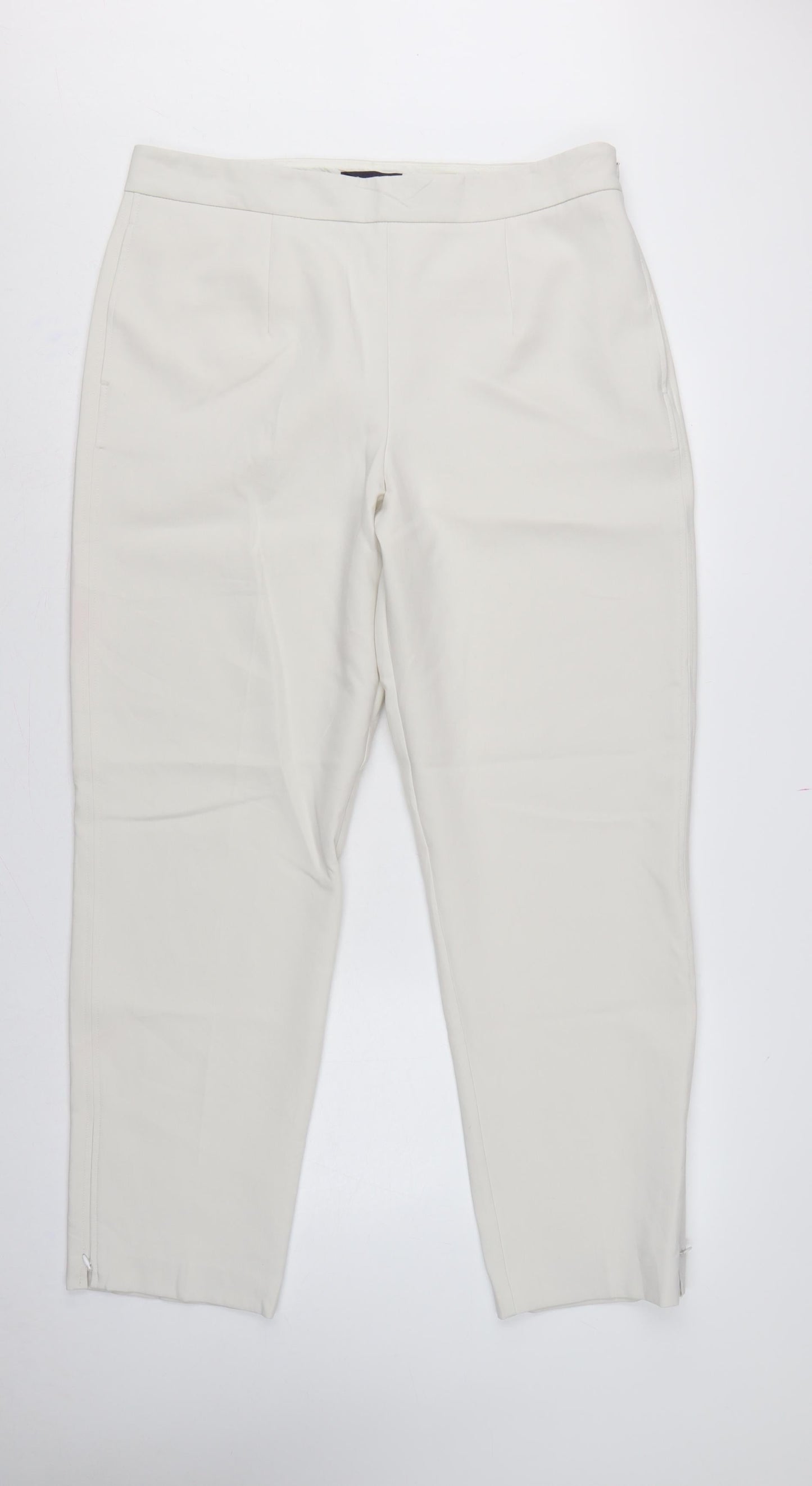 M&S Women Ivory Size 18 Long Tailored Straight Leg Dress Trousers