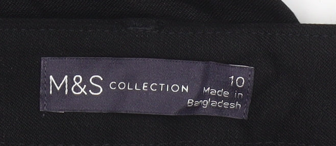 Marks & Spencer Women Black UK 10 Tapered Tailored Work Trousers
