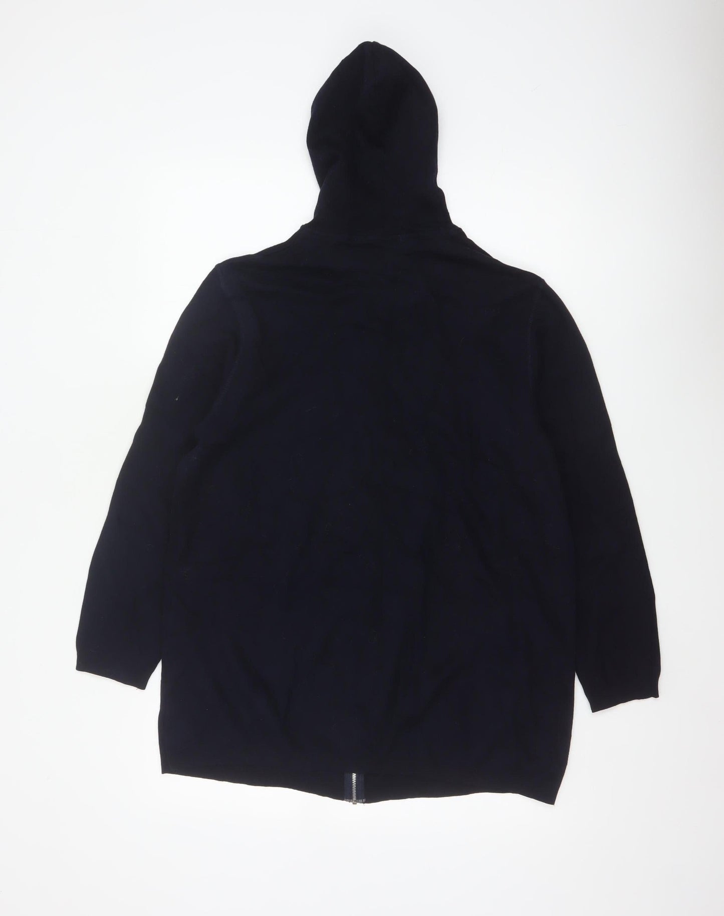 Marks & Spencer Women Navy Blue UK 16 Long Full Zip Hooded Tunic