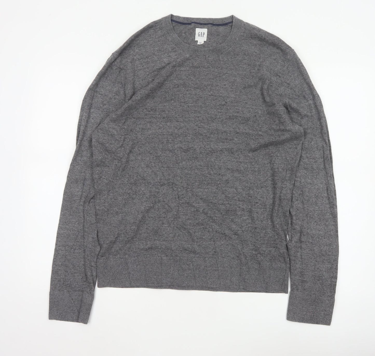 GAP Men’s Grey M Crew Neck Cotton Blend Knit Pullover Jumper