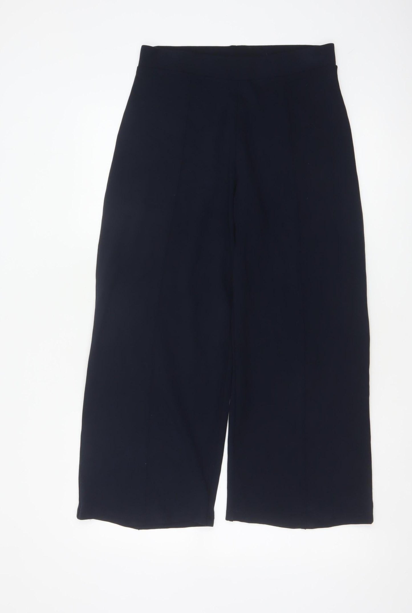 White Label The White Company Women Navy UK 12 High Rise Wide-Leg Trousers
