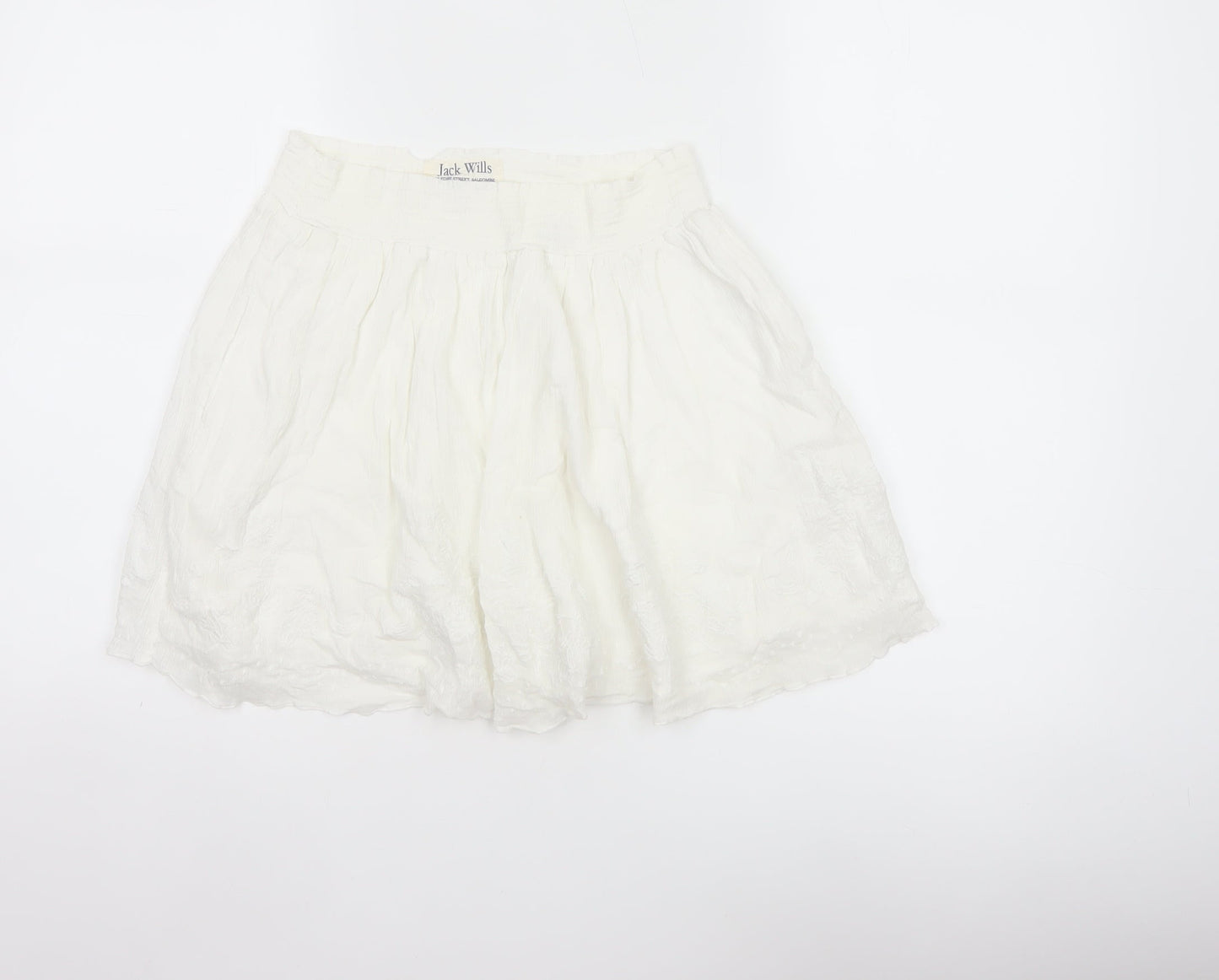 Jack Wills Women Ivory UK 10 A-Line Layered Cotton Mini Skirt