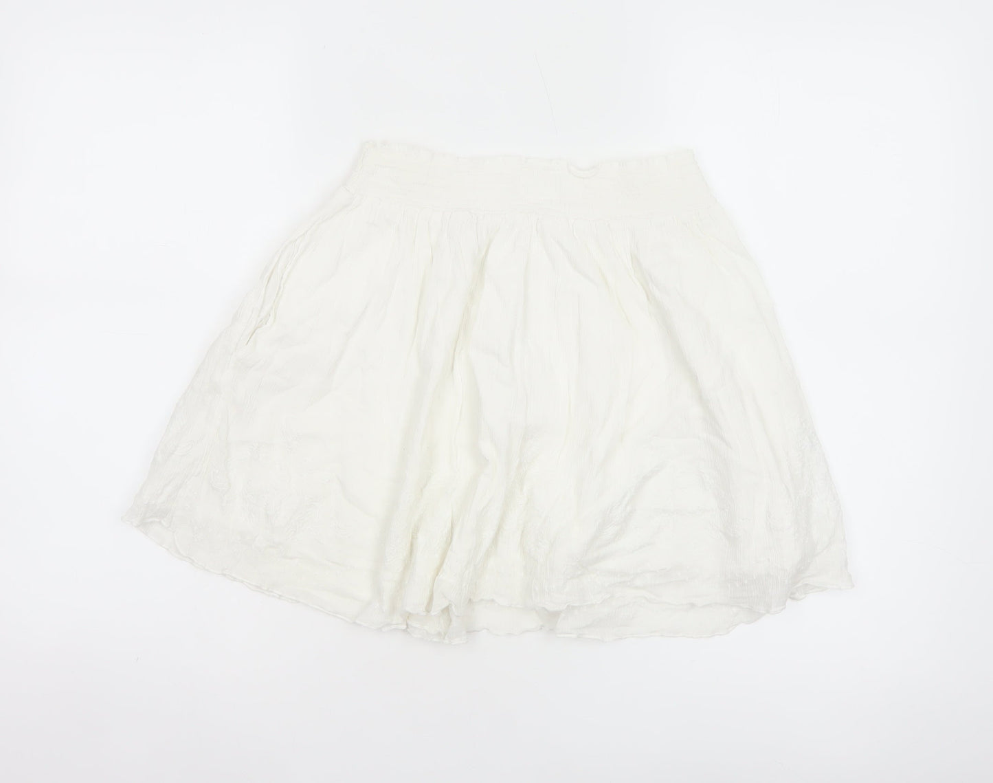 Jack Wills Women Ivory UK 10 A-Line Layered Cotton Mini Skirt