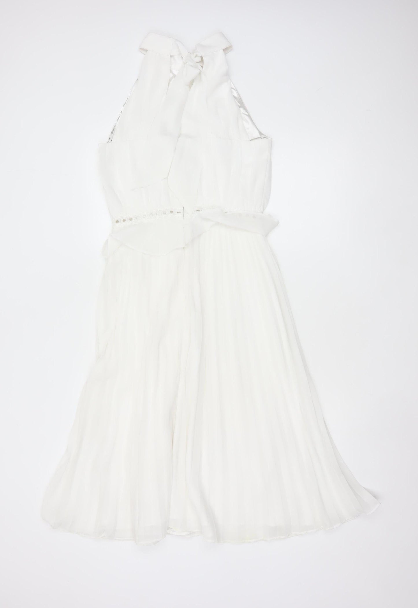 Chi Chi London Women White UK 10 Maxi Halter Chiffon Occasion Dress