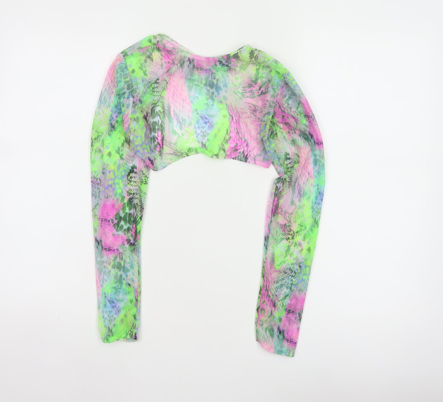 ASOS Women Multicoloured UK 10 Sheer Animal Print Long Sleeve Cover Up
