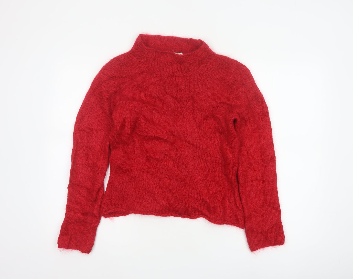 Twiggy Women Red L Mohair Blend Roll Neck Long Sleeve Knit Jumper