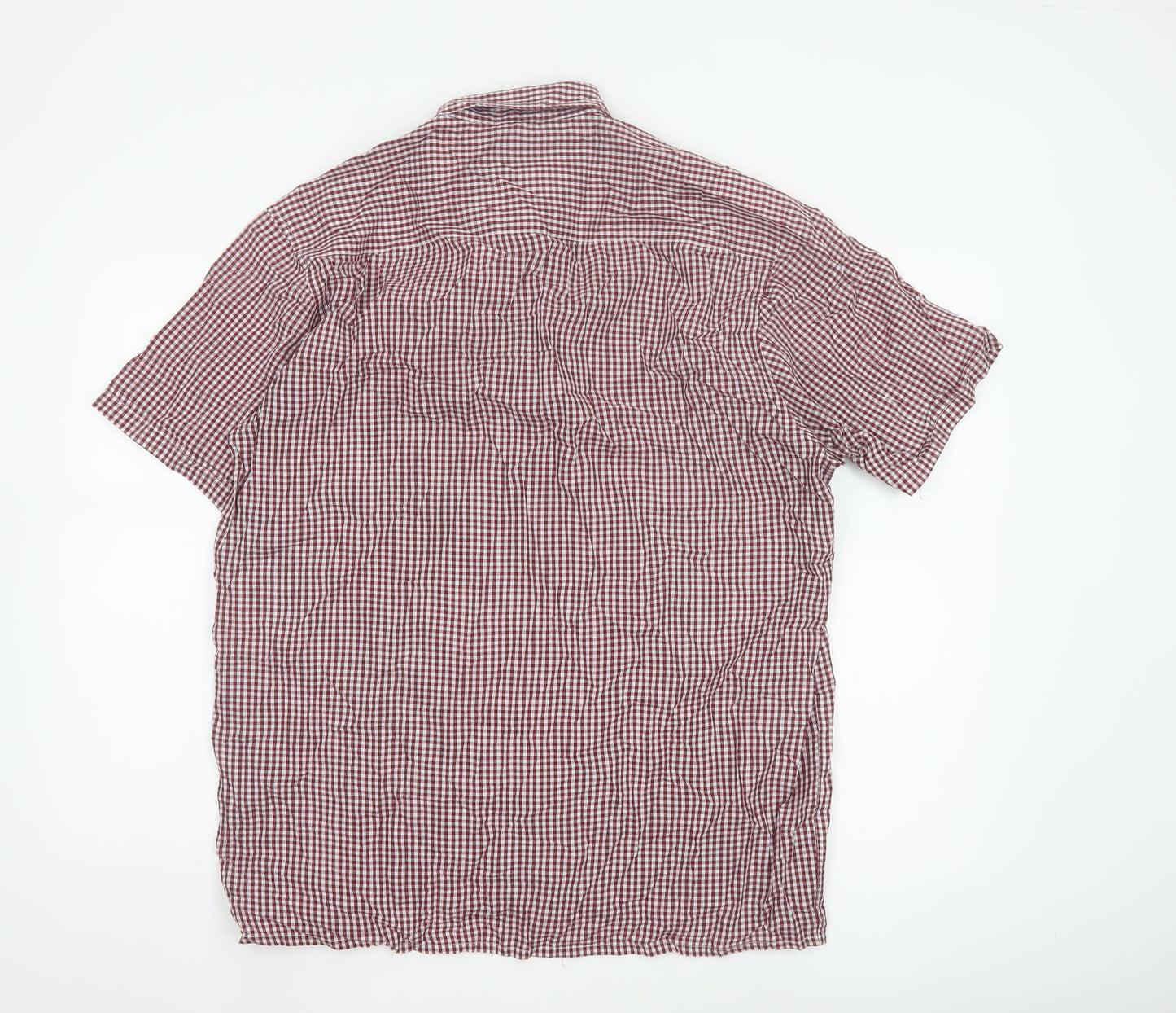 Rydale Men’s Red Check Short Sleeve Button-Up Shirt Size L