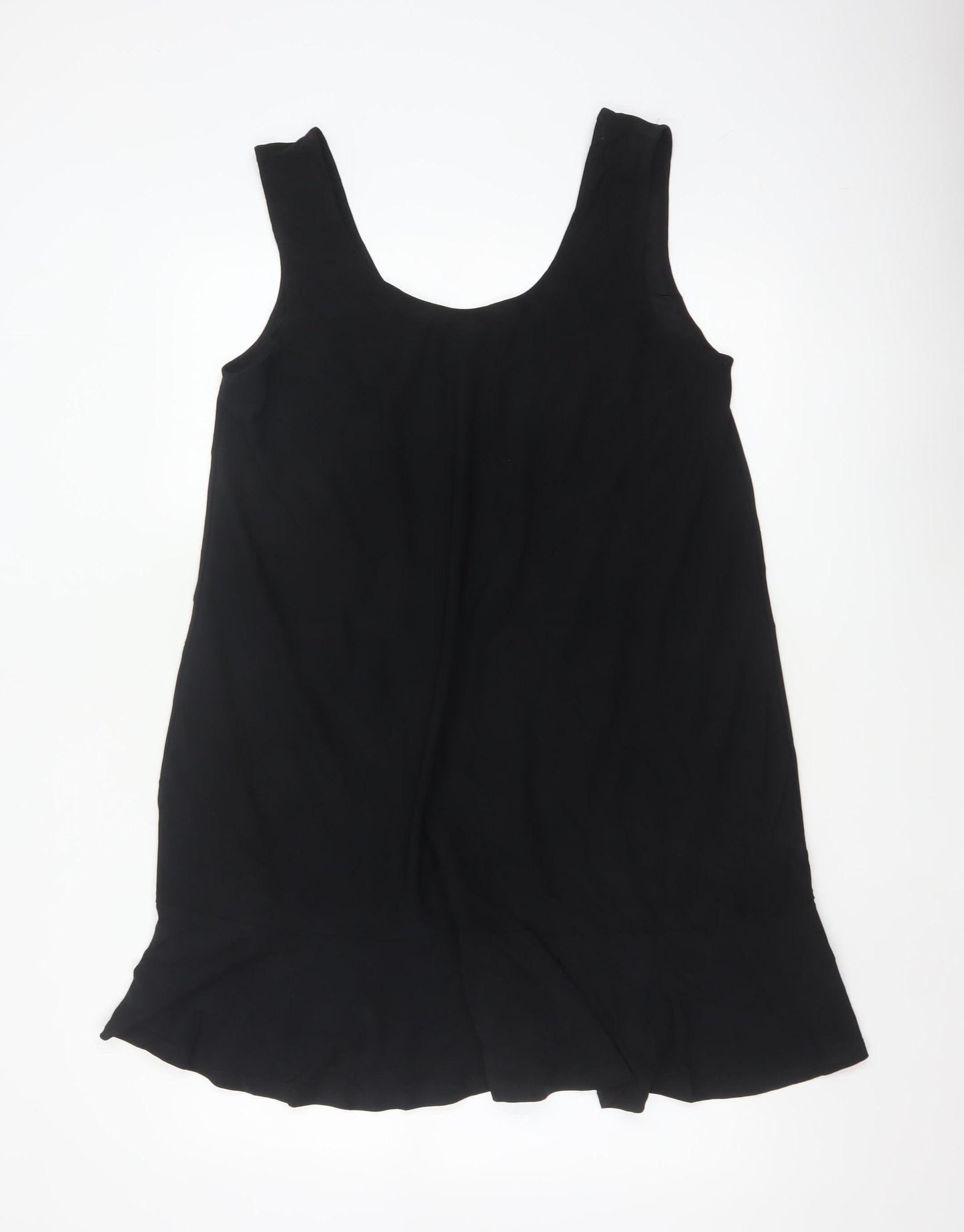 Mango Women Black UK 12 Sleeveless Asymmetric Swing Dress