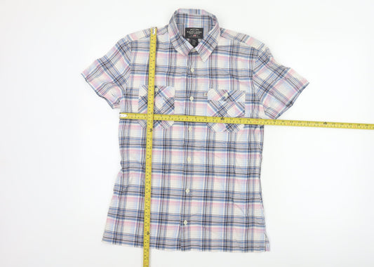 Ralph Lauren Men Blue Pink Plaid S Short Sleeve Button-Up Shirt