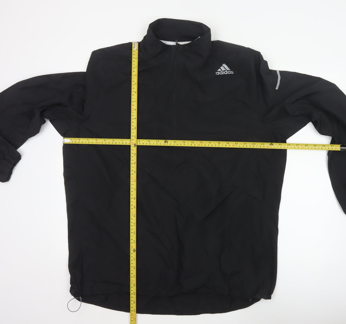 adidas Men’s Black XL ClimaProof 1/4 Zip Reflective Running Sweatshirt