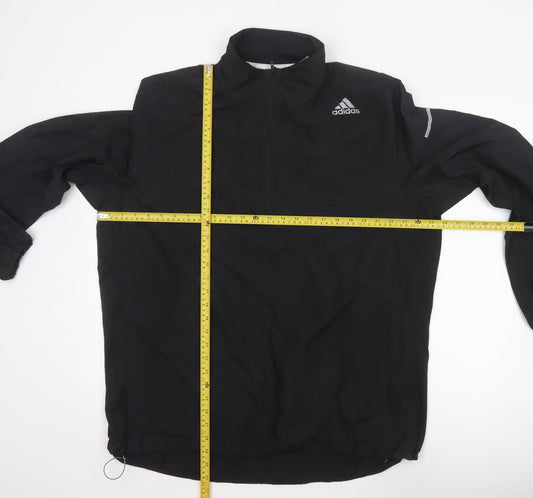 adidas Men’s Black XL ClimaProof 1/4 Zip Reflective Running Sweatshirt