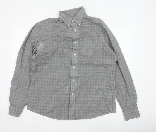 Lauren Ralph Lauren Men's Black Check Slim Fit 17 34 Non-Iron Shirt