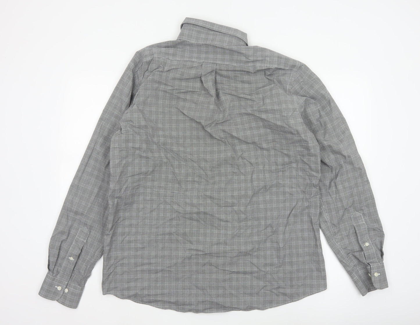 Lauren Ralph Lauren Men's Black Check Slim Fit 17 34 Non-Iron Shirt