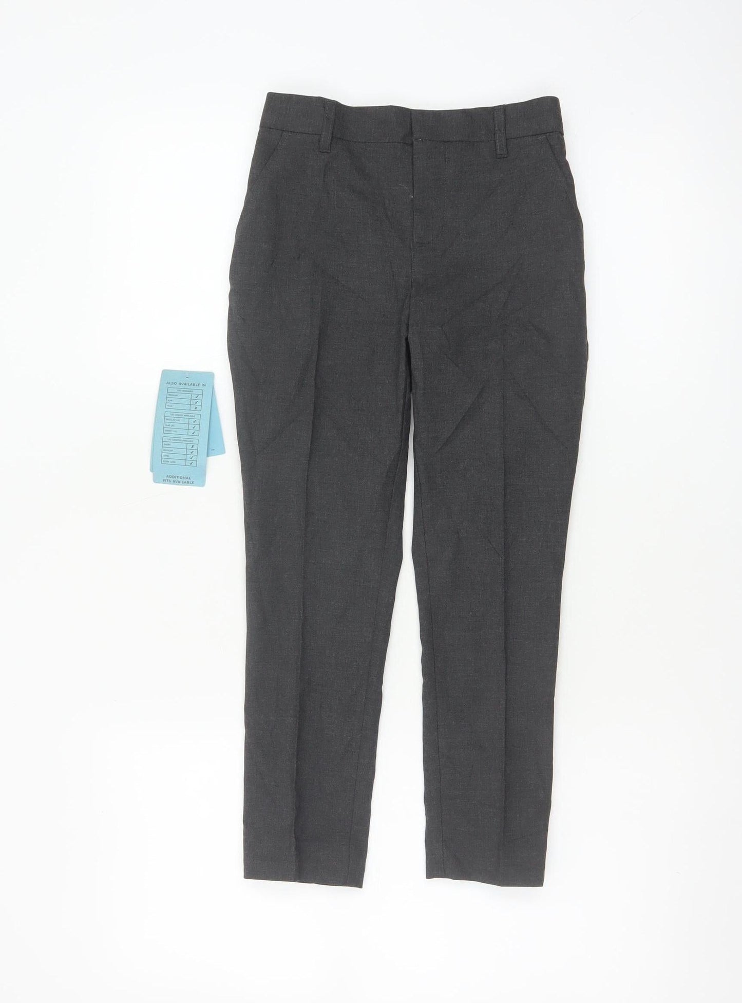 M&S Boys Grey 7-8 Years Dress Pants Super Skinny School NWT
