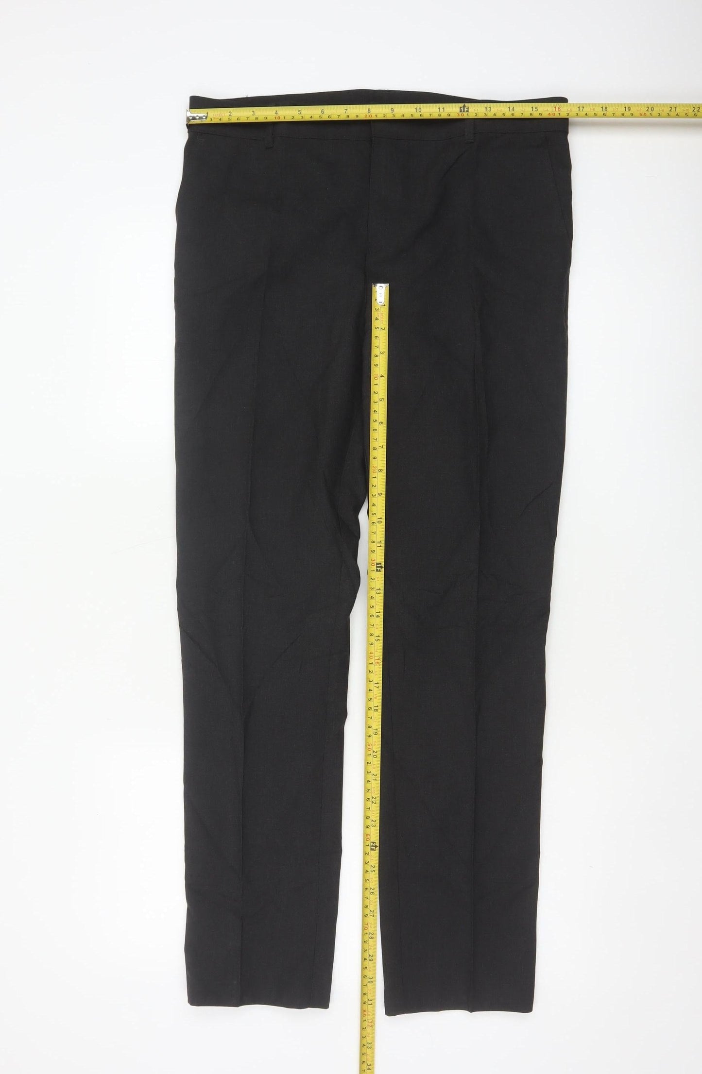M&S Boys Black 15-16 Years Slim Fit School Formal Dress Trousers 31in