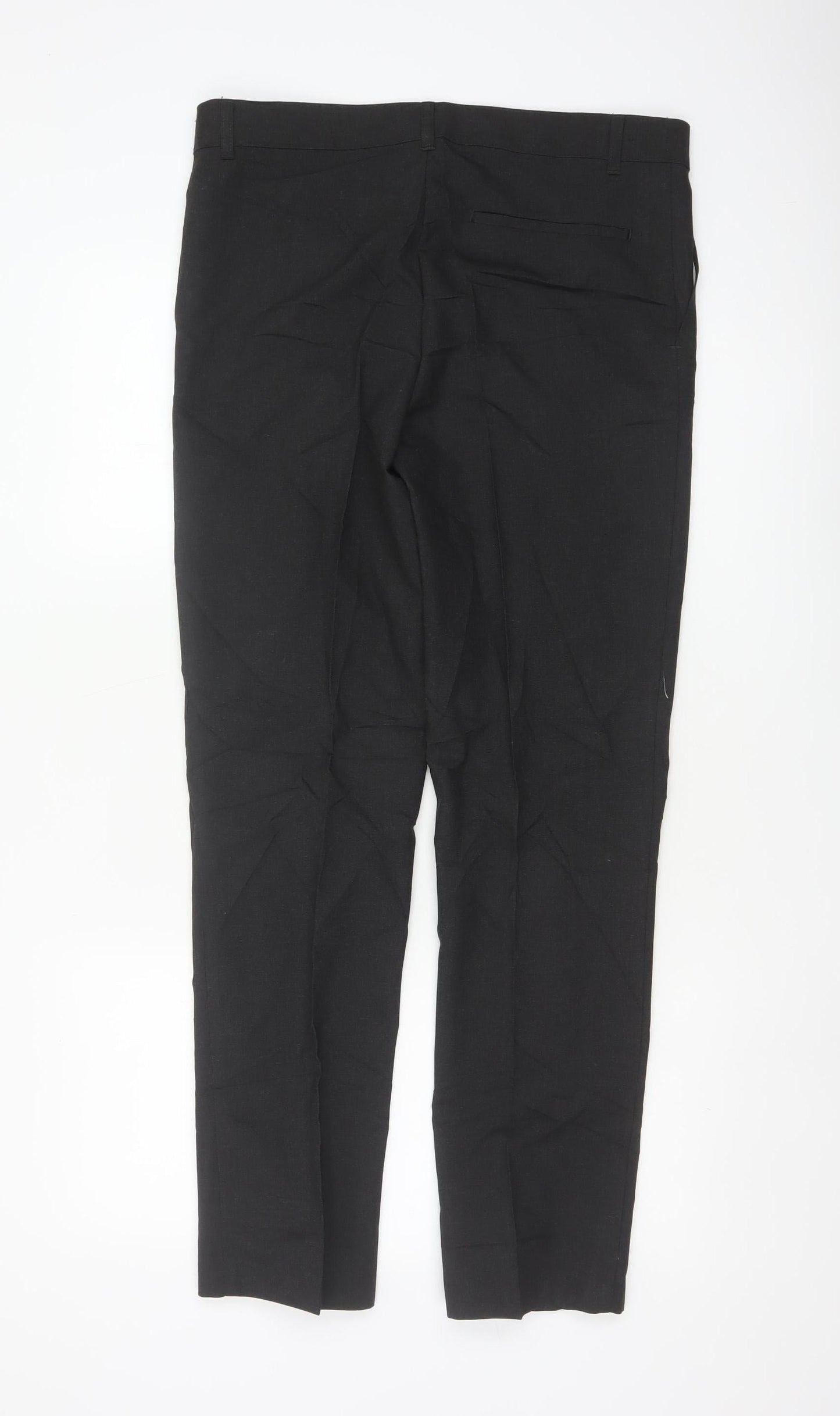 M&S Boys Black 15-16 Years Slim Fit School Formal Dress Trousers 31in