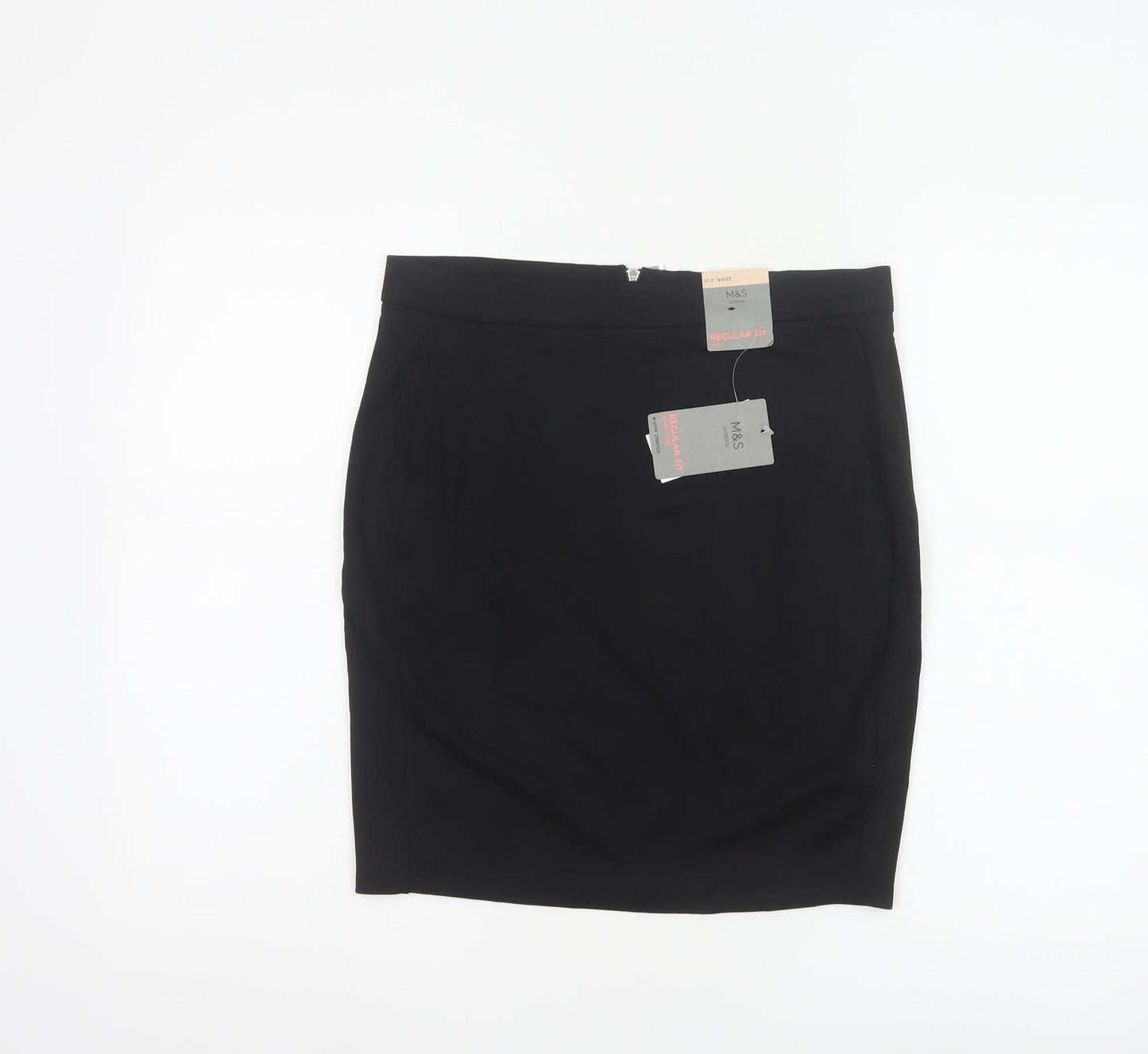 Marks and Spencer Girls Black Age 17-18 Straight Pencil School Skirt