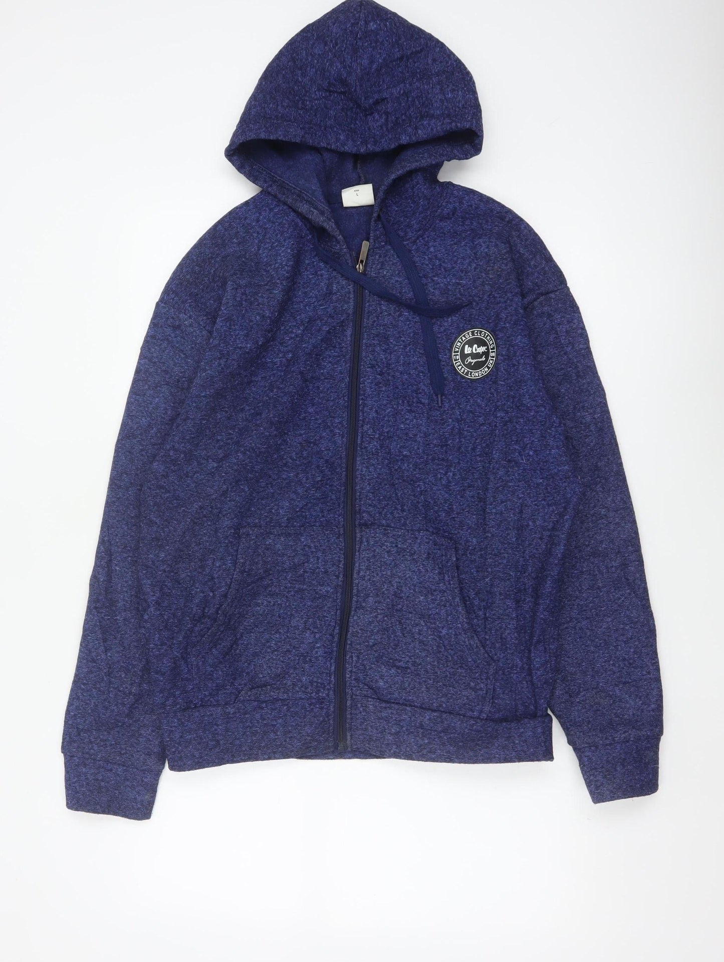 Lee Cooper Men’s Blue M Full Zip Hooded Fleece Hoodie London Logo