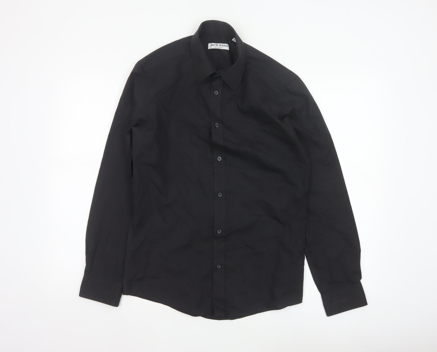 Jack Reid Men's Black 14.5 Easy Care Long Sleeve Button-Up Shirt
