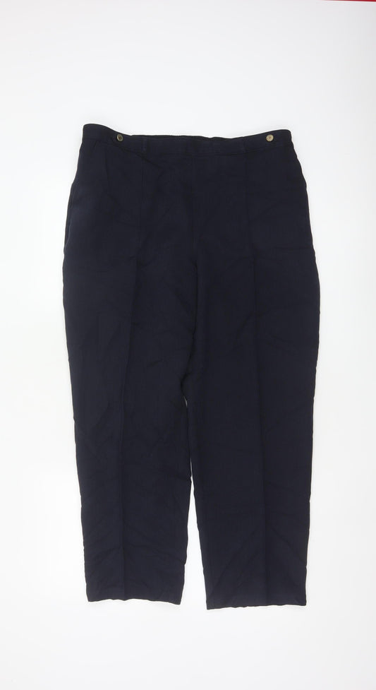 M&S Women’s Black UK 16 Short Straight Leg Elastic Waist Trousers