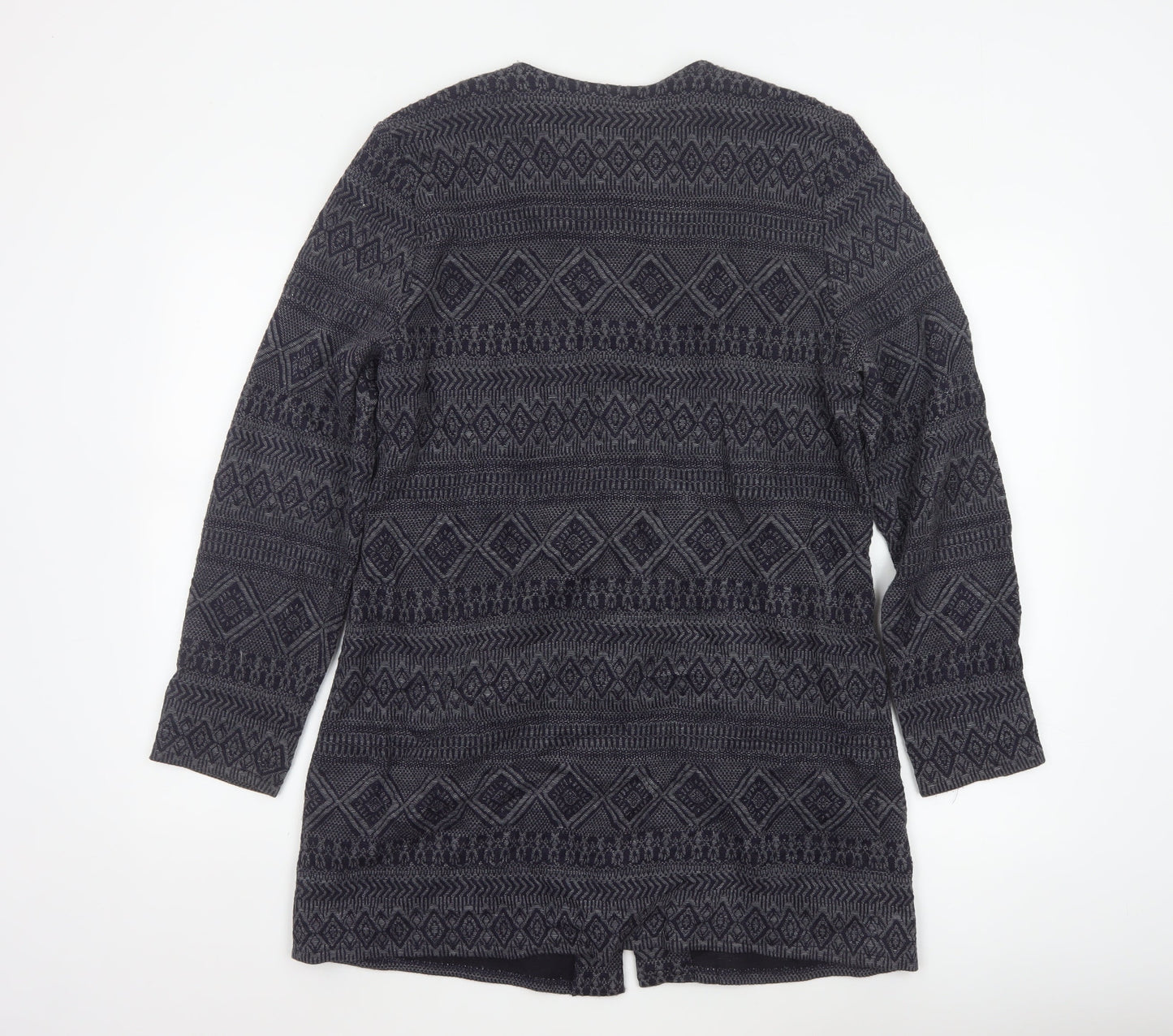 Berkertex Women’s Black Grey Geometric Knit Long Coatigan UK 16