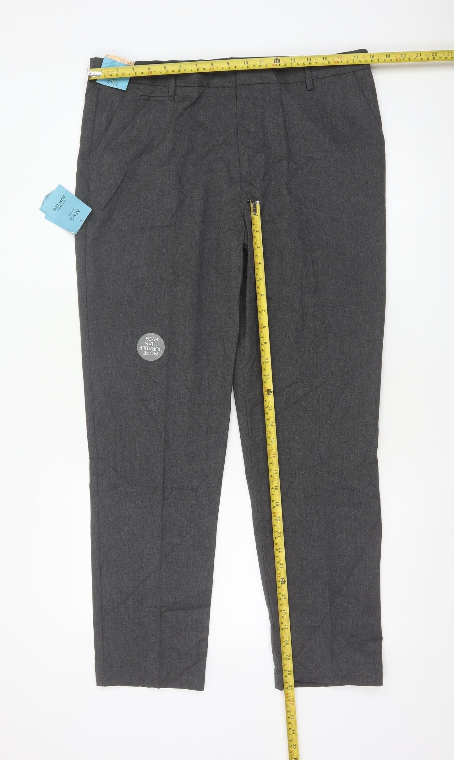 Marks & Spencer Boys Grey 18 Plus Slim Leg School Trousers NWT