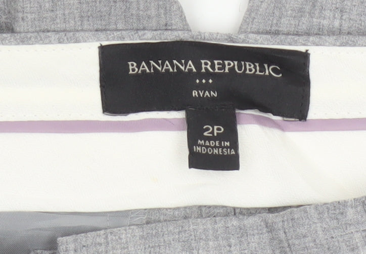 Banana Republic Women Grey UK 6 Petite Ryan Tailored Dress Trousers