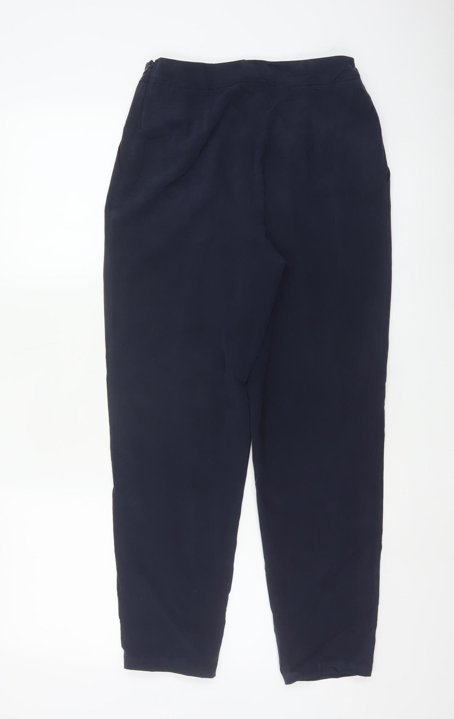 Ted Baker Women’s Navy Blue Size 8 Pleated Tapered Dress Trousers