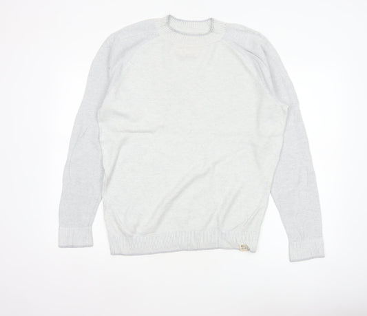 Hollister Men’s Grey L Crew Neck Cotton Blend Knit Pullover Jumper