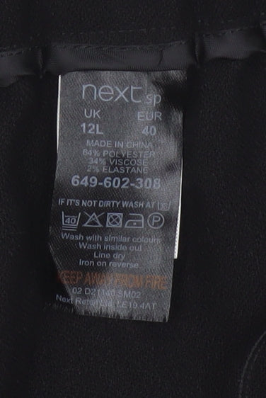 Next Women Black UK 12 Tall Slim Tapered Work Trousers