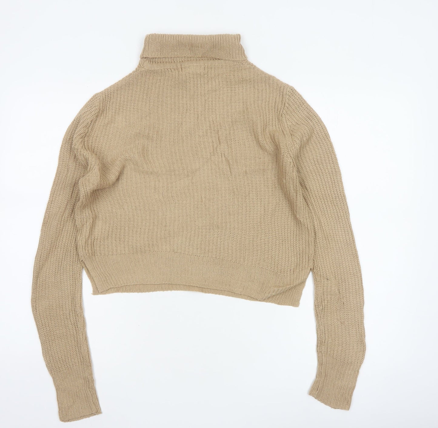 Pink Vanilla Women’s Beige Roll Neck Knit Jumper Size M