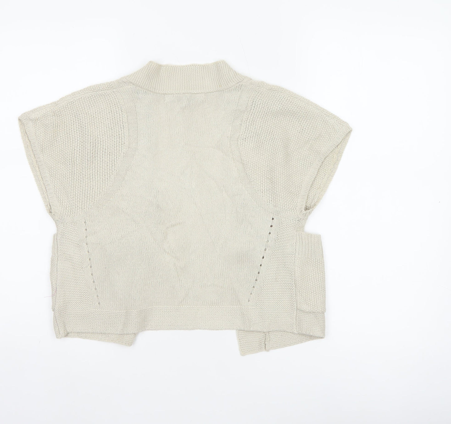 Betty Jackson Black Women Ivory Size 10 Open Knit Cardigan Pockets