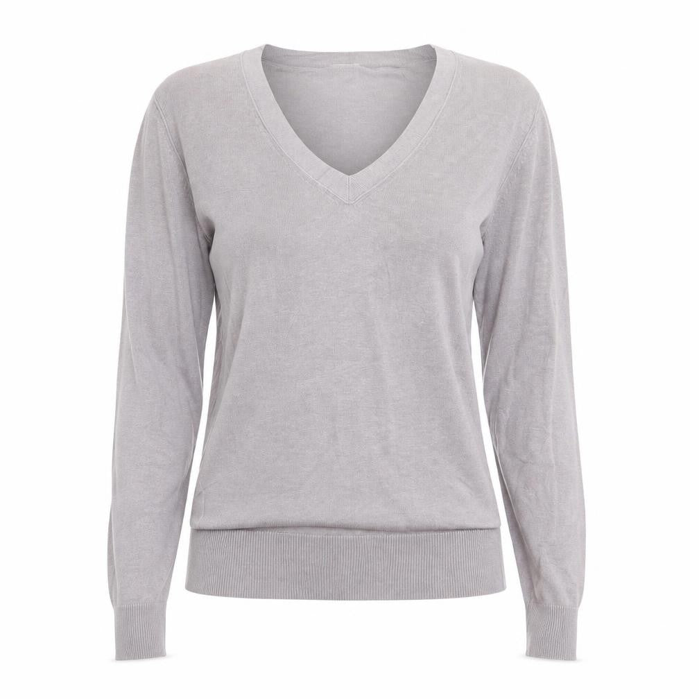 Gap Women’s Grey Linen Cotton V-Neck Pullover Jumper Size S