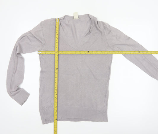 GAP Women’s Grey Linen Cotton V-Neck Pullover Jumper Size S