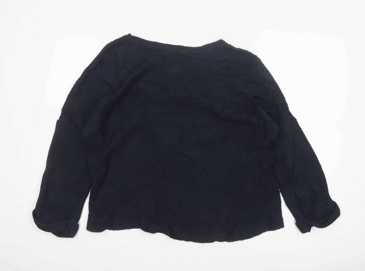 Next Women’s Navy Blue Size 14 Floral Crochet Yoke Knit Jumper