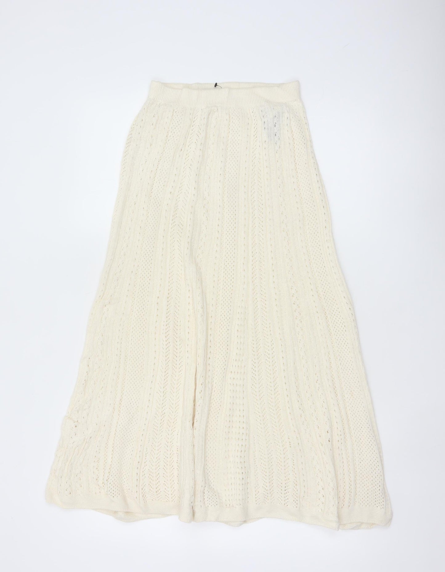 Uniqlo Ines de la Fressange Women Ivory M Cotton Knit Maxi Flare Skirt