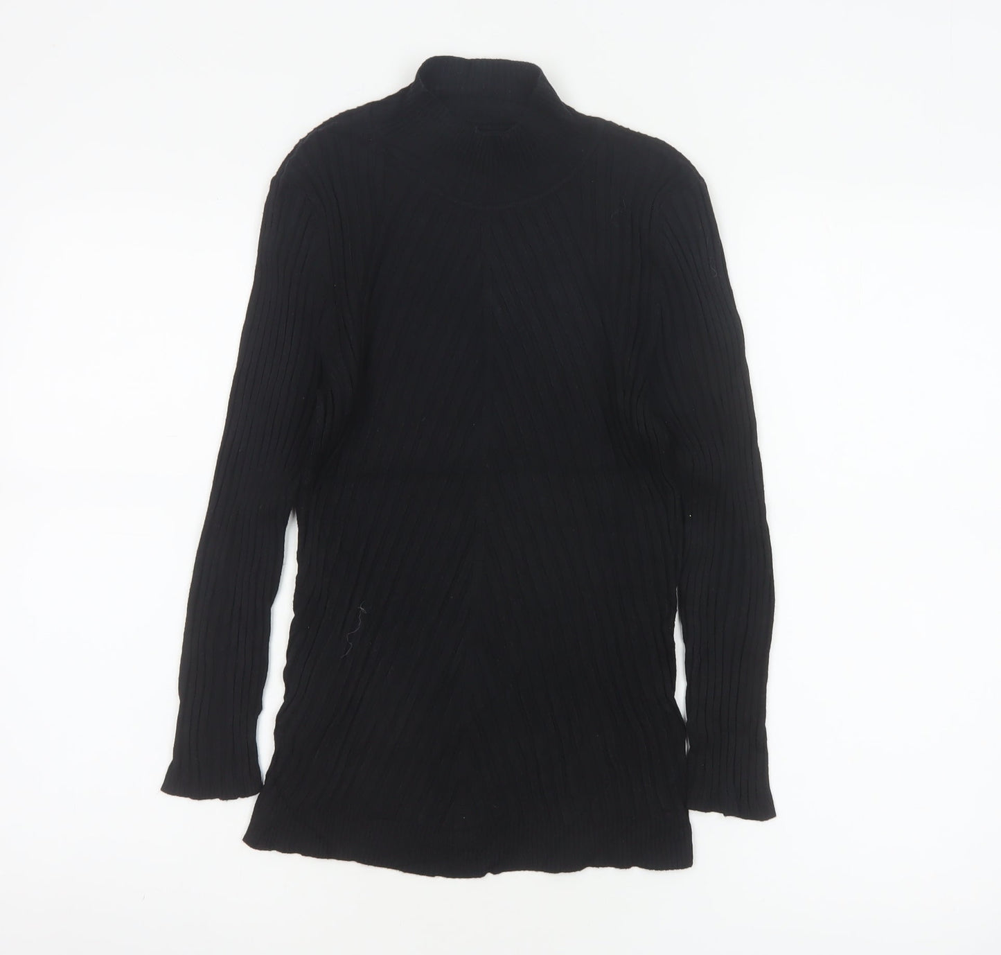 Karen Millen Women Black S Ribbed Roll Neck Slim Knit Jumper