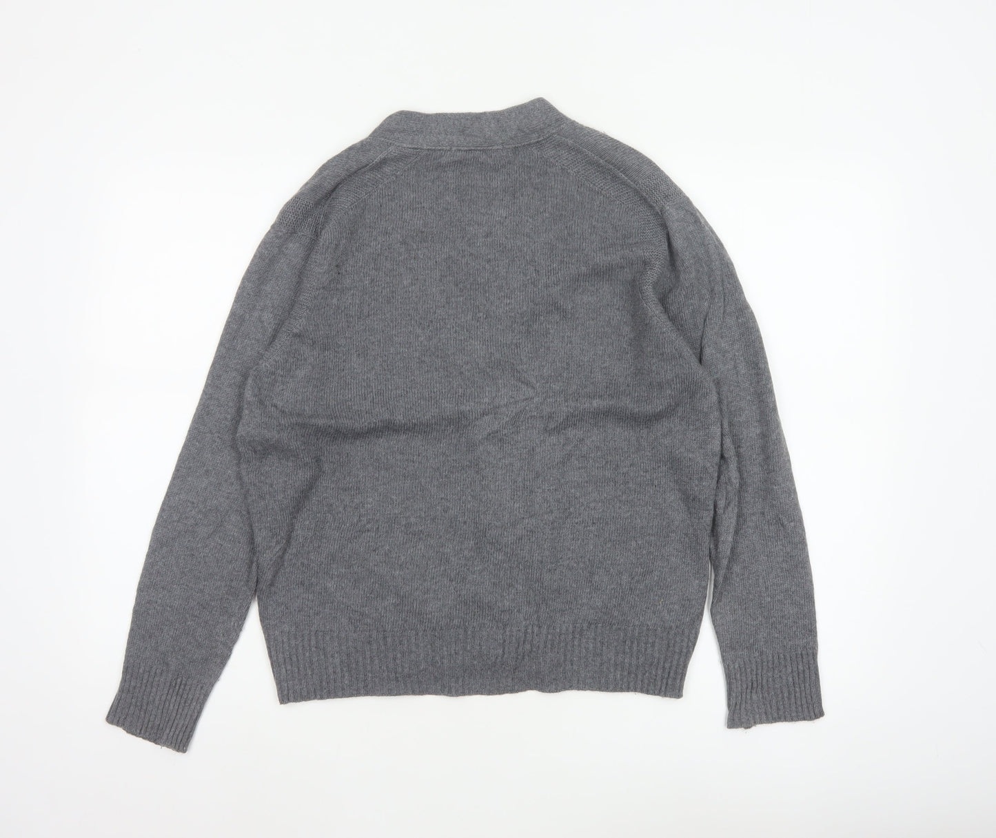 Baukjen Women Grey UK 8 V-Neck Button Cashmere Blend Cardigan
