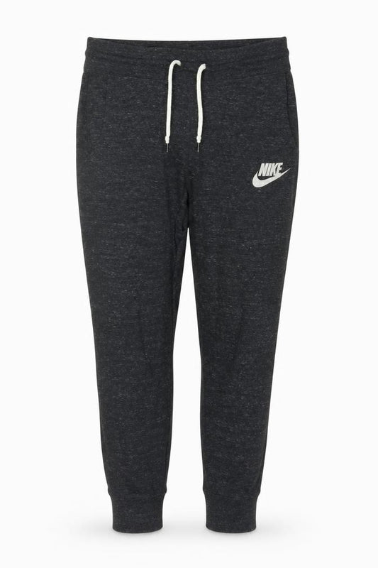 Nike Women’s Grey M Cotton Blend Logo Drawstring Cuffed Jogger Trousers