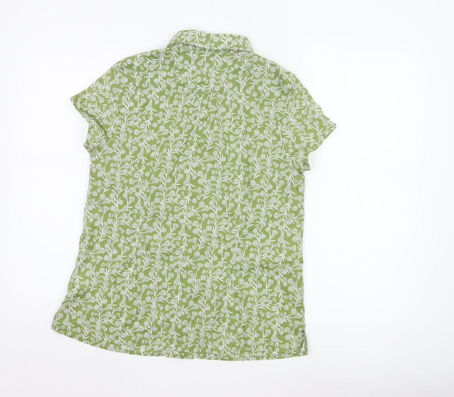 Seasalt Cornwall Women Green Floral Organic Cotton Shirt UK 12