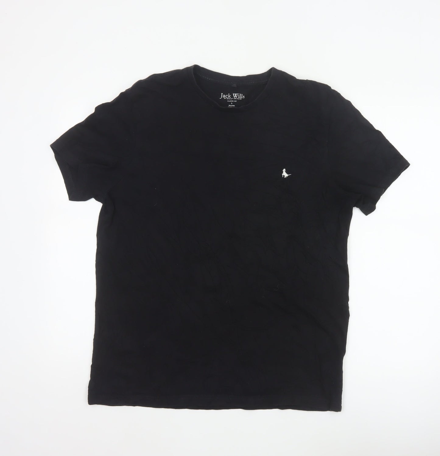 Jack Wills Men’s Black L Classic Fit Cotton Logo T-Shirt