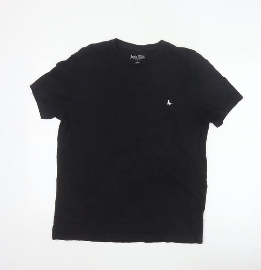 Jack Wills Men’s Black L Classic Fit Cotton Logo T-Shirt