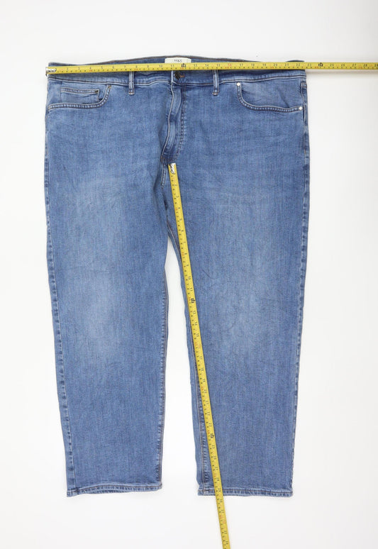 Marks and Spencer Men's Blue 46 29 Straight Fit Stretch Jeans