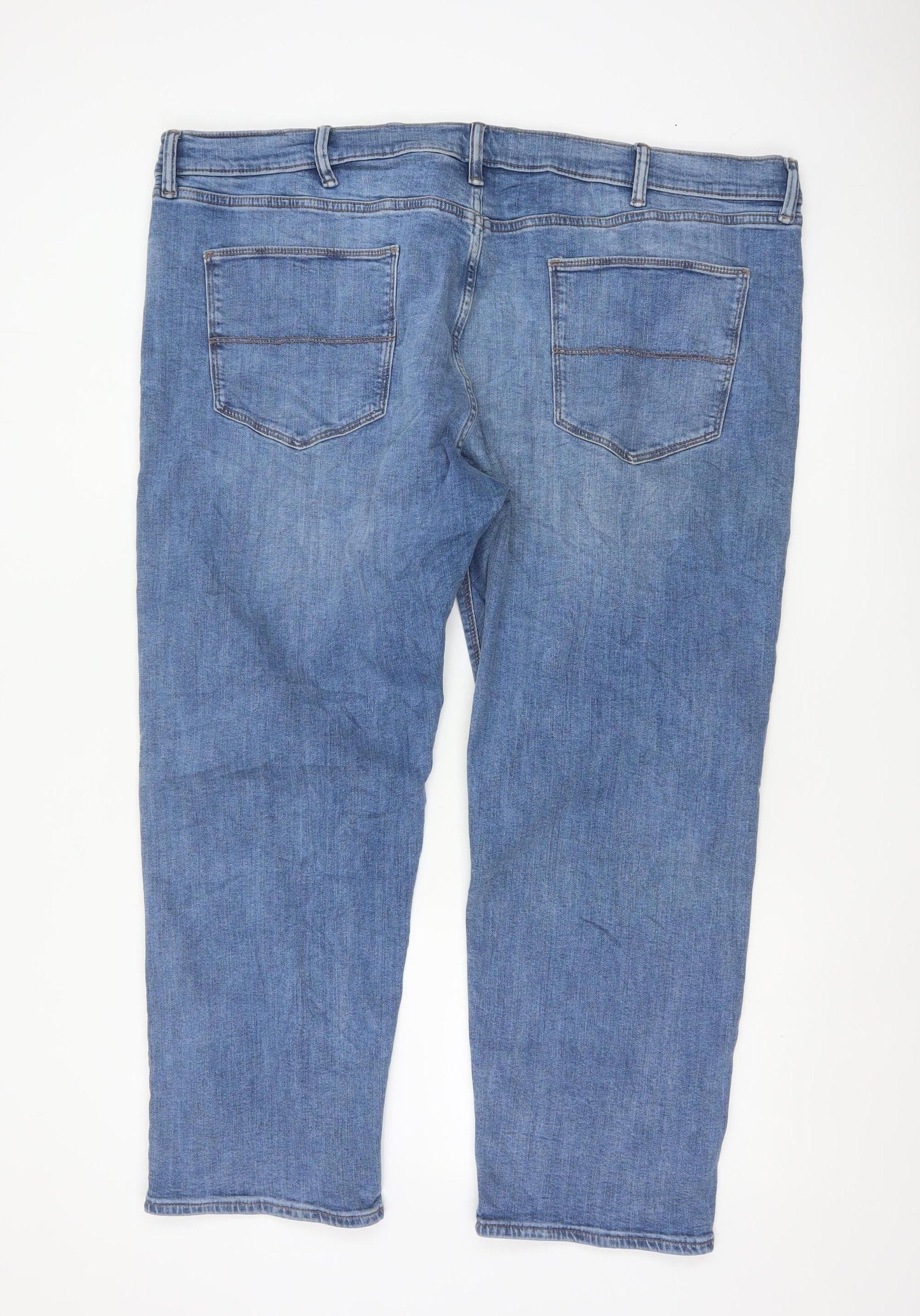 Marks and Spencer Men's Blue 46 29 Straight Fit Stretch Jeans