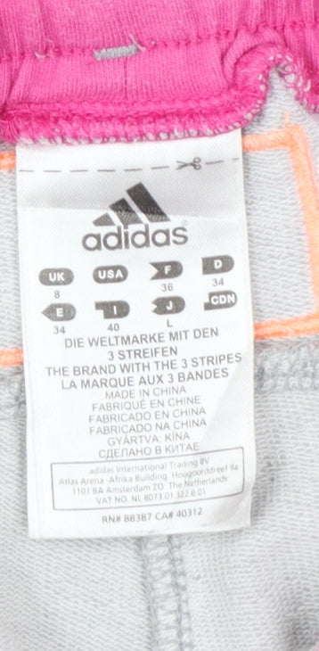 Adidas Women’s Grey UK 8 London 2012 3/4 Sweat Shorts Drawstring