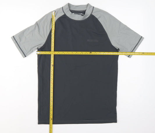 Mountain Warehouse Men’s Black Grey M Athletic Rash Guard T-Shirt