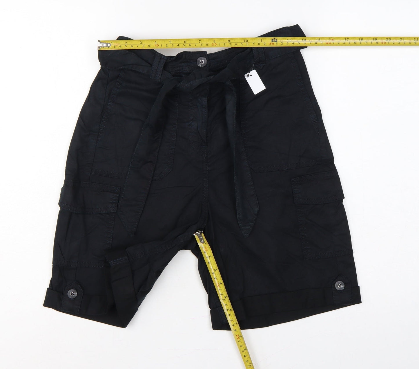 Marks and Spencer Women’s Black Size 8 Cargo Belted Shorts