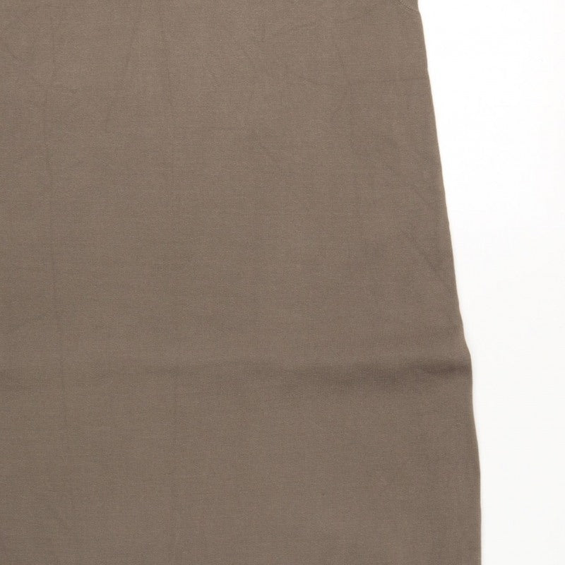 Zara Women Brown M Long Sleeveless Knit Tank Dress Crew Neck